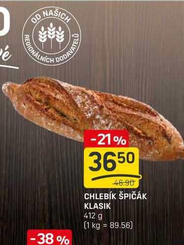 CHLEBÍK ŠPIČÁK KLASIK 412 g 