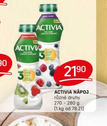 ACTIVIA NÁPOJ různé druhy 270-280 g 
