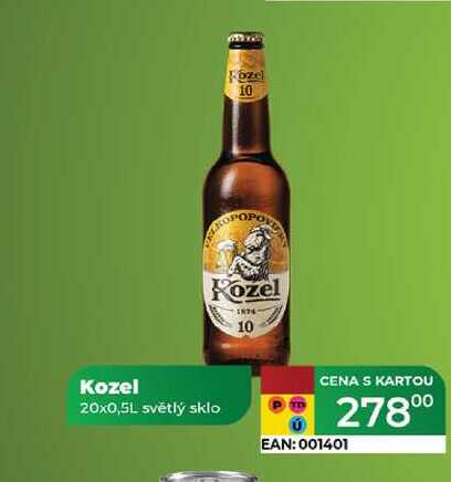 Kozel 20x0,5L světlý sklo 