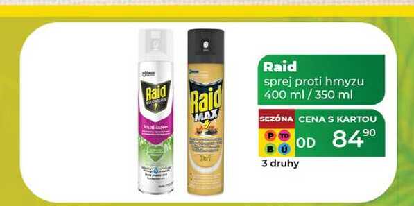 Raid sprej proti hmyzu 400 ml / 350 ml 