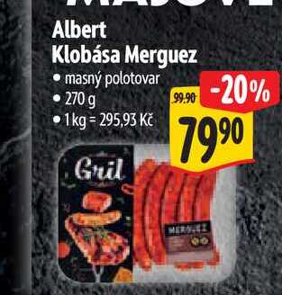 Albert Klobása Merguez  270 g