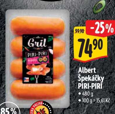   Albert Špekáčky PIRI-PIRI 480 g 