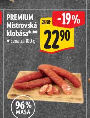 PREMIUM Mistrovská klobása 100 g