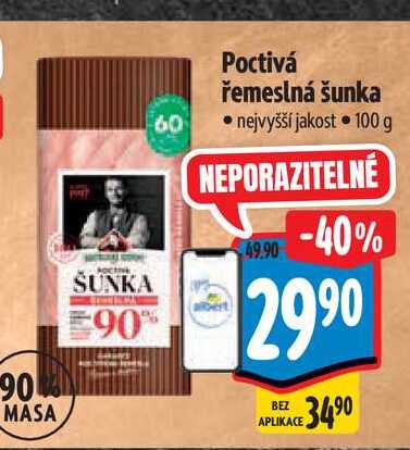   Poctivá řemeslná šunka  100 g
