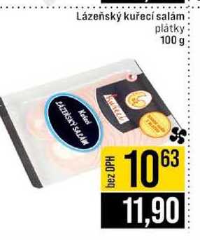 Lázeňský kuřecí salám plátky 100 g 