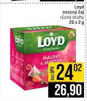 Loyd ovocný čaj různé druhy 20 x 2g