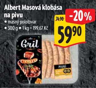 Albert Masová klobása na pivu, 300 g