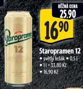 Staropramen 12, 0,5 l  v akci