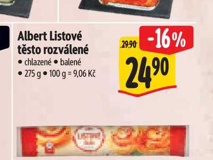 Albert Listové těsto rozválené 275 g