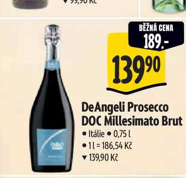   DeAngeli Prosecco DOC Millesimato Brut  0,75 l