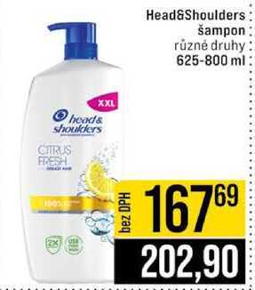 Head&Shoulders šampon různé druhy 625-800 ml 