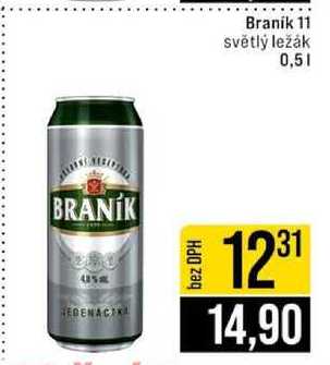 Branik 11 světlý ležák 0,5l