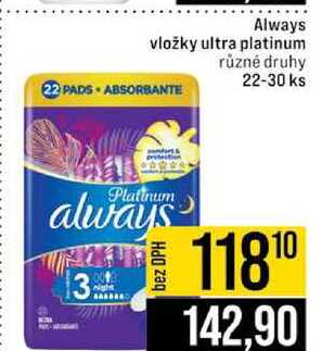 Always vložky ultra platinum různé druhy 22-30 ks