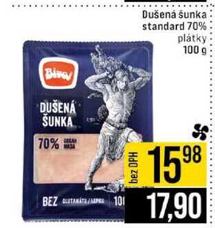 Dušená šunka standard 70% plátky 100 g 