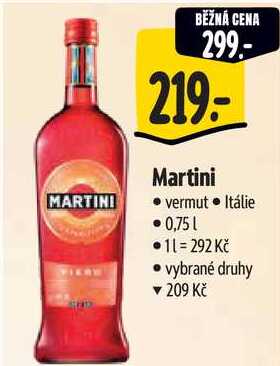 Martini vermut, 0,75 l