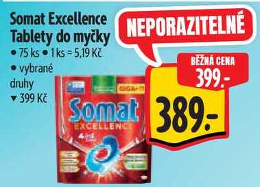 Somat Excellence Tablety do myčky, 75 ks 