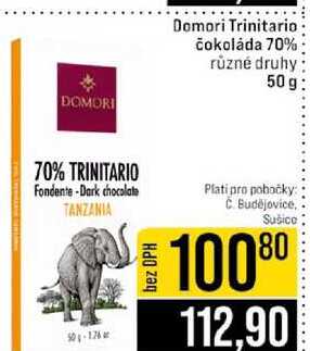 Domori Trinitario čokoláda 70% různé druhy 50 g