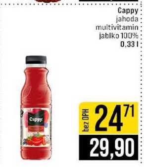 Cappy jahoda multivitamin jablko 100% 0,33l