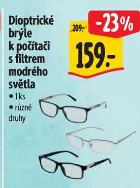 Dioptrické brýle k počítači s filtrem modrého světla 