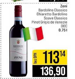Zeni Bardolino Classico Chiaretto Bardolino Soave Classico Pinot Grigio de Venezie DOC 0.75l