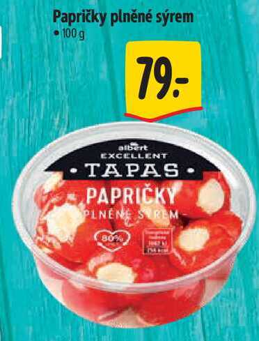 Papričky plněné sýrem, 100 g 
