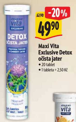 Maxi Vita Exclusive Detox očista jater, 20 tablet