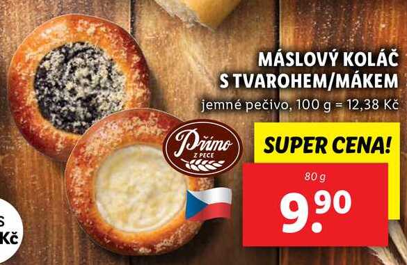MÁSLOVÝ KOLÁČ S TVAROHEM/MÁKEM, 80 g