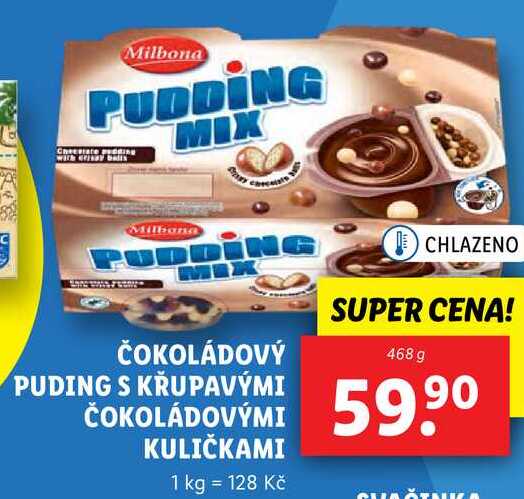 ČOKOLÁDOVÝ PUDING S KŘUPAVÝMI ČOKOLÁDOVÝMI KULIČKAMI, 468 g