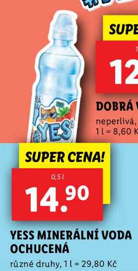 YESS MINERÁLNÍ VODA OCHUCENÁ, 0,5 l