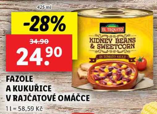 FAZOLE A KUKUŘICE V RAJČATOVÉ OMÁČCE, 425 ml
