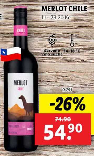 MERLOT CHILE, 0,75 l