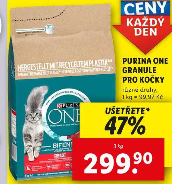 PURINA ONE GRANULE PRO KOČKY, 3 kg