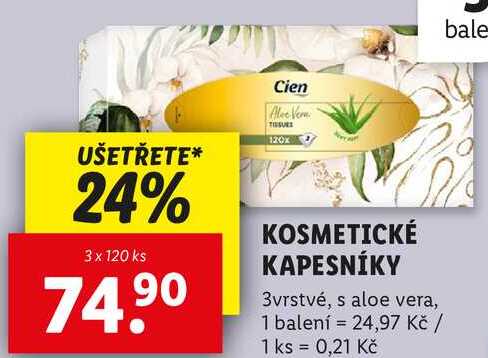 KOSMETICKÉ KAPESNÍKY, 3x 120 ks