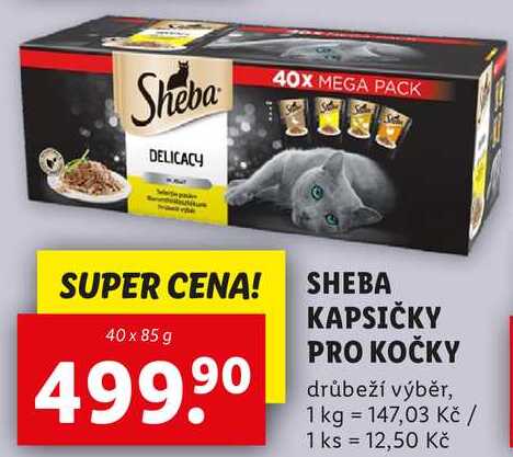 SHEBA KAPSIČKY PRO KOČKY, 40x 85 g