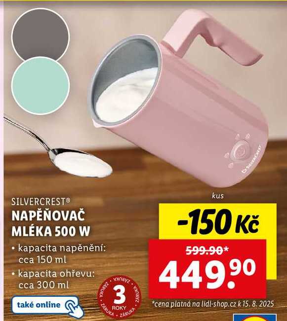 NAPĚŇOVAČ MLÉKA 500 W 