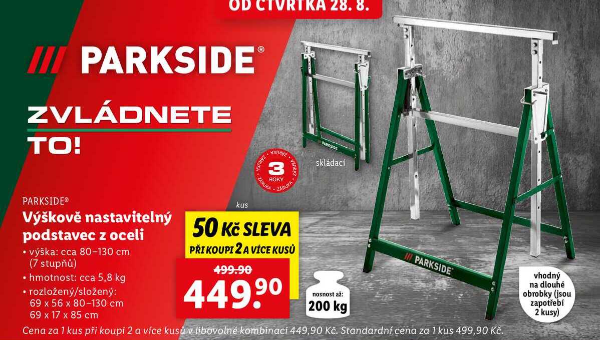 Výškově nastavitelný podstavec z oceli 