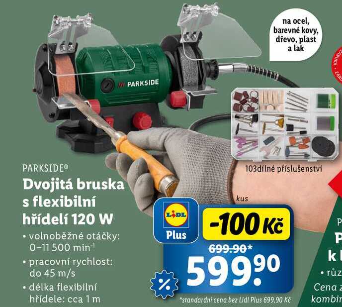 Dvojitá bruska s flexibilní hřídelí 120 W 