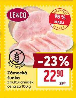 Zámecká šunka z pultu lahůdek cena za 100 g 