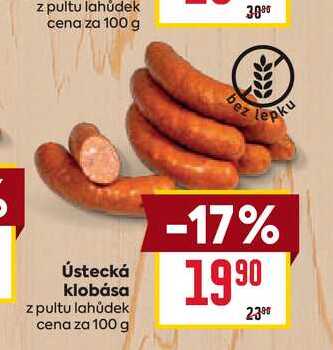 Ústecká klobása z pultu lahůdek cena za 100 g 