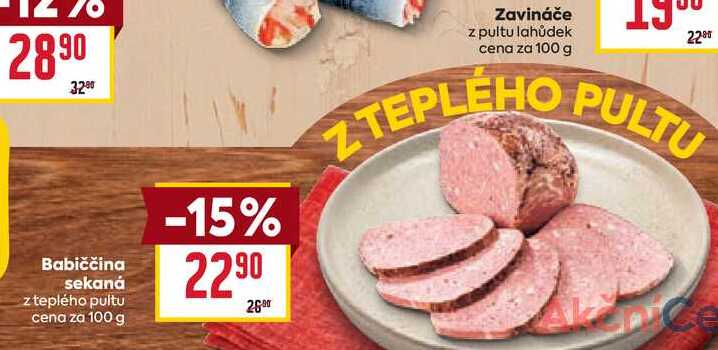 Babiččina sekaná z teplého pultu cena za 100 g