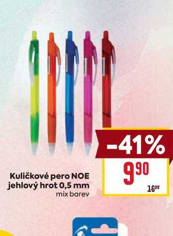 Kuličkové pero NOE jehlový hrot 0,5 mm mix barev