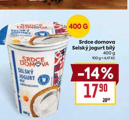 Srdce domova Selský jogurt bílý 400 g 