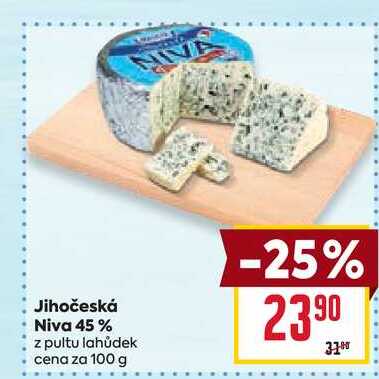 Jihočeská Niva 45% z pultu lahůdek cena za 100 g