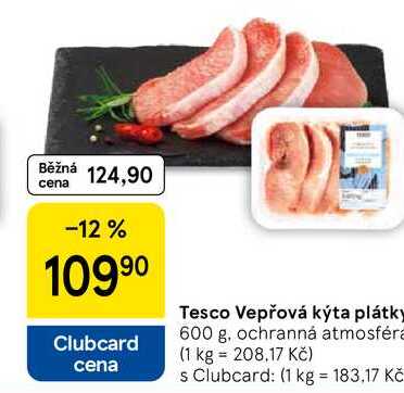 Tesco Vepřová kýta plátky, 600 g 