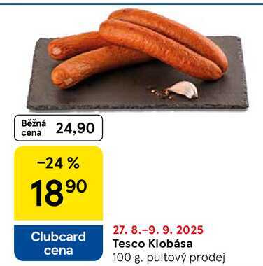 Tesco Klobása, 100 g 