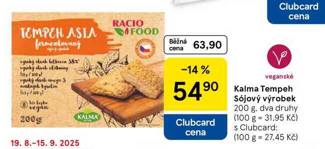 Kalma Tempeh Sójový výrobek, 200 g 