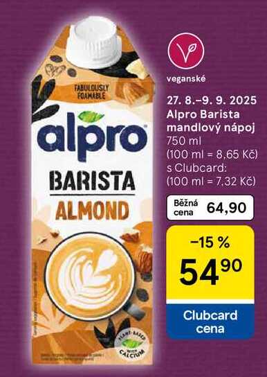 Alpro Barista mandlový nápoj, 750 ml 