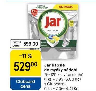 Jar Kapsle do myčky nádobí, 75-120 ks, více druhů  