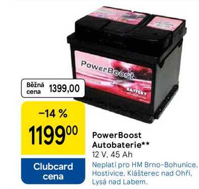 PowerBoost Autobaterie, 12 V, 45 Ah  