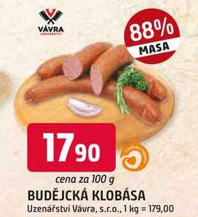 Budějcká klobása 100g